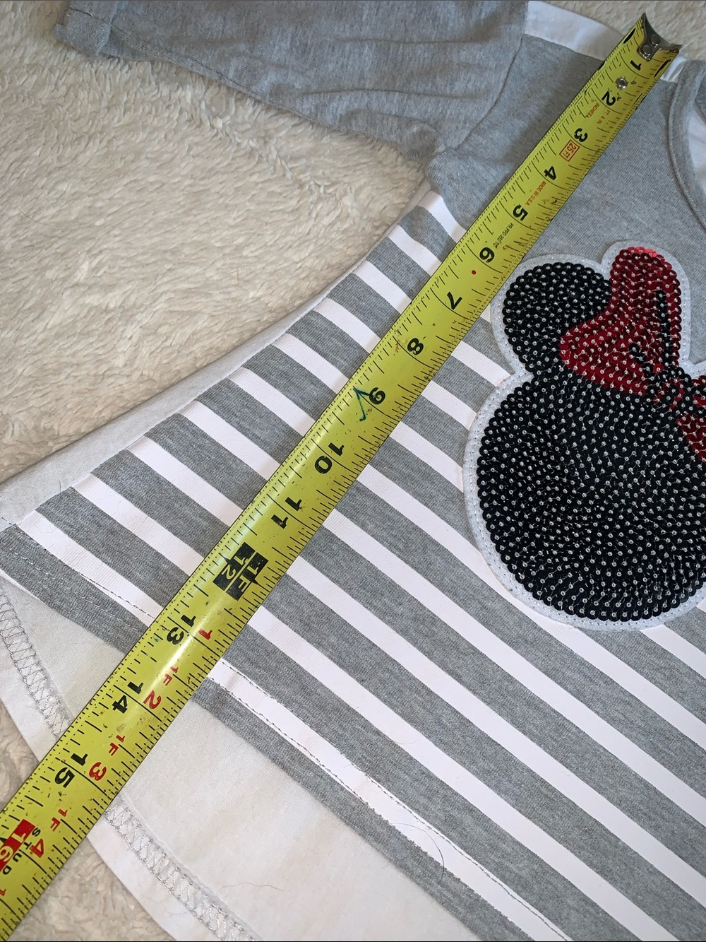 Disney Sequin Minnie Mouse Top 2T Gray White EUC - Picture 6 of 9